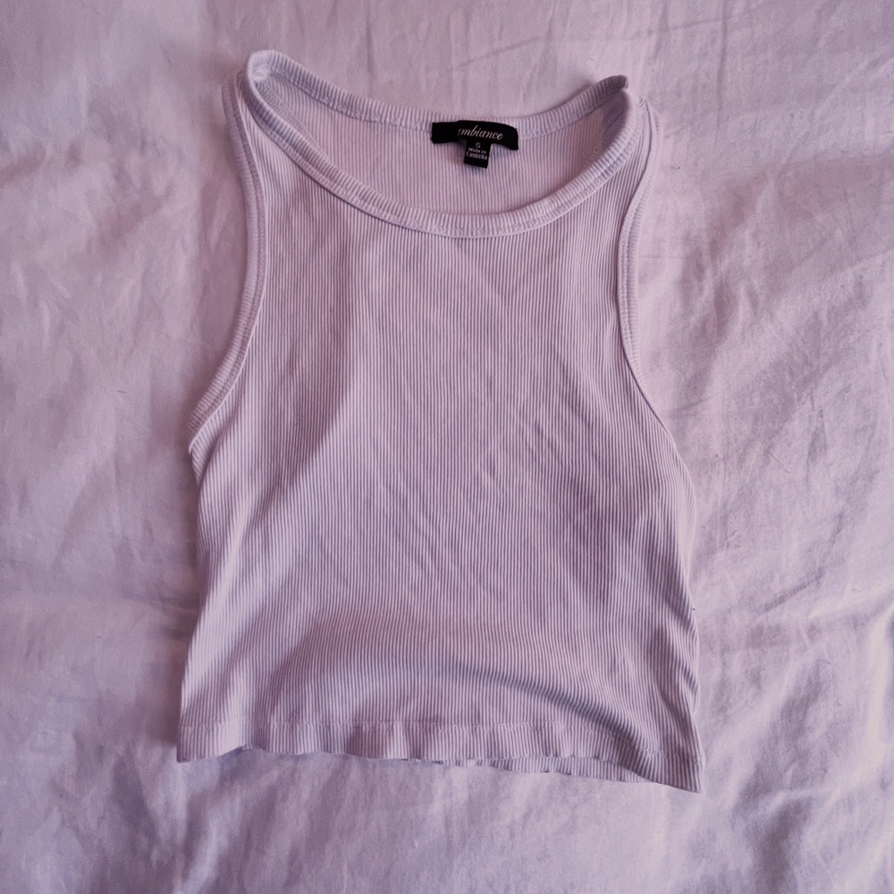 BASIC AMBIANCE CUTE CROPPED TANK